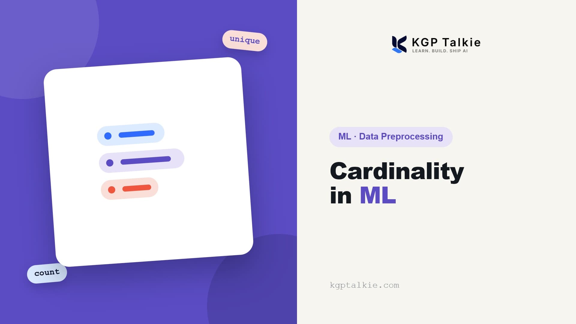 Cardinality in Machine Learning