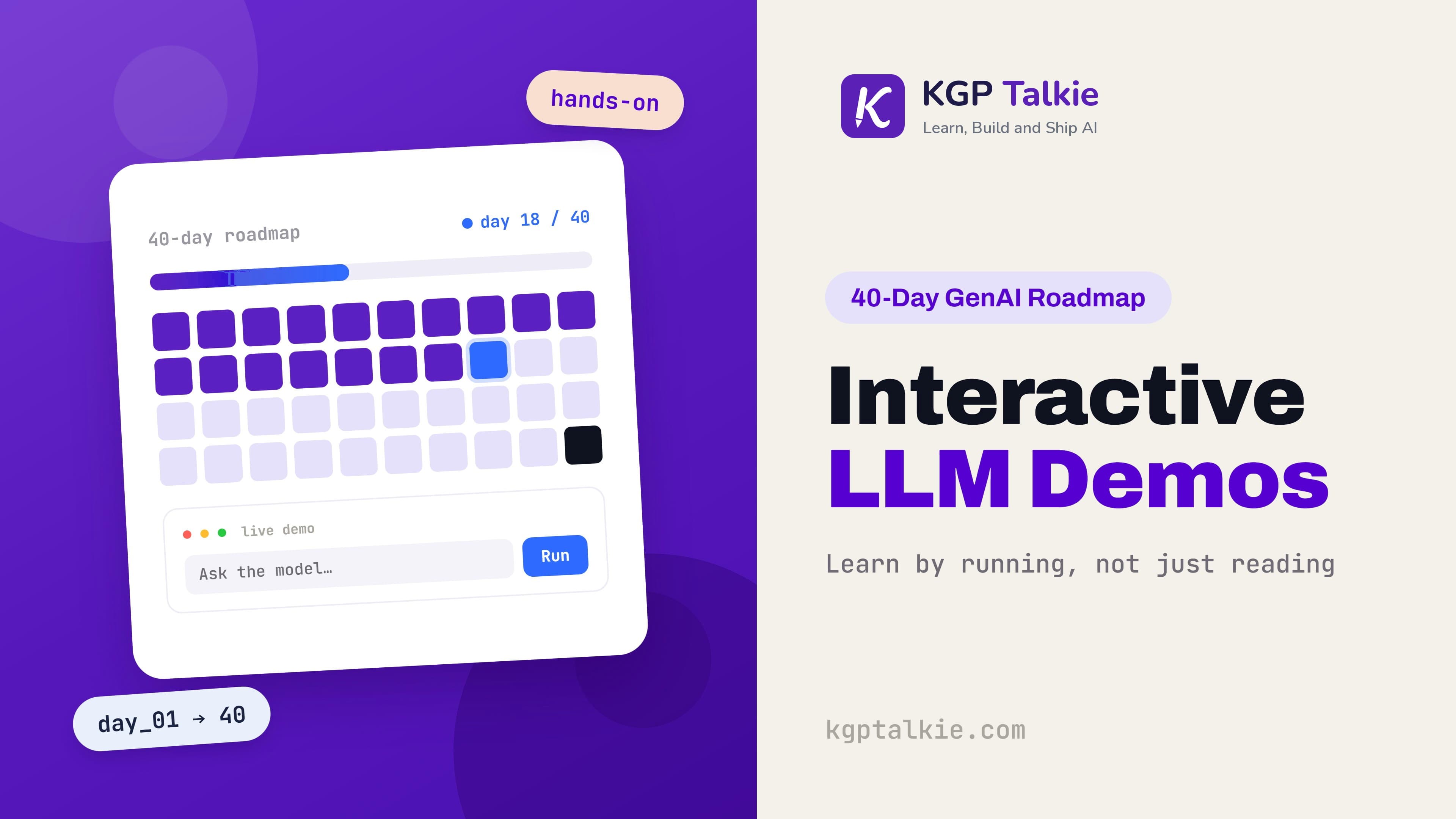 Interactive LLM Demos: A 40-Day Visual Roadmap to Generative AI