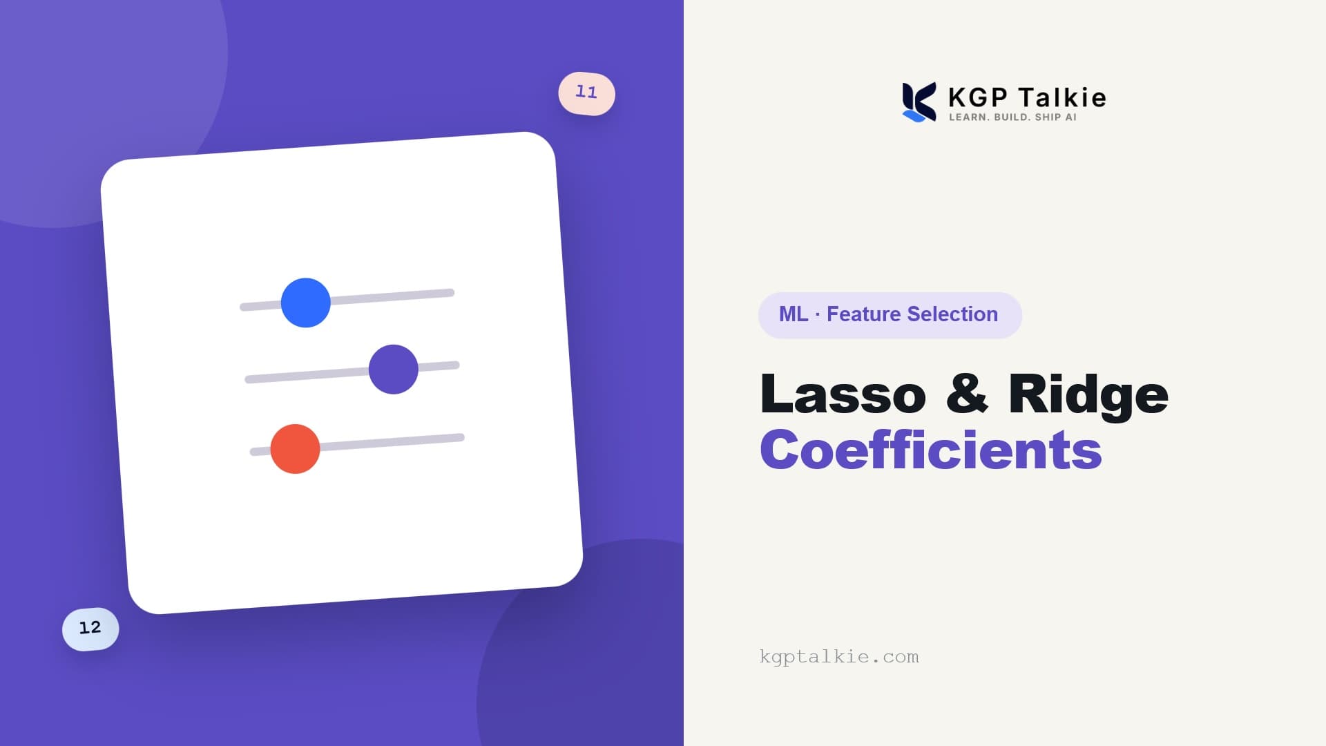 Lasso and Ridge Coefficients for Feature Selection