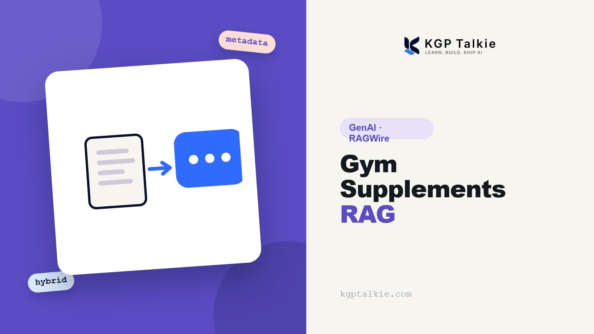 Personal Gym Supplements RAG