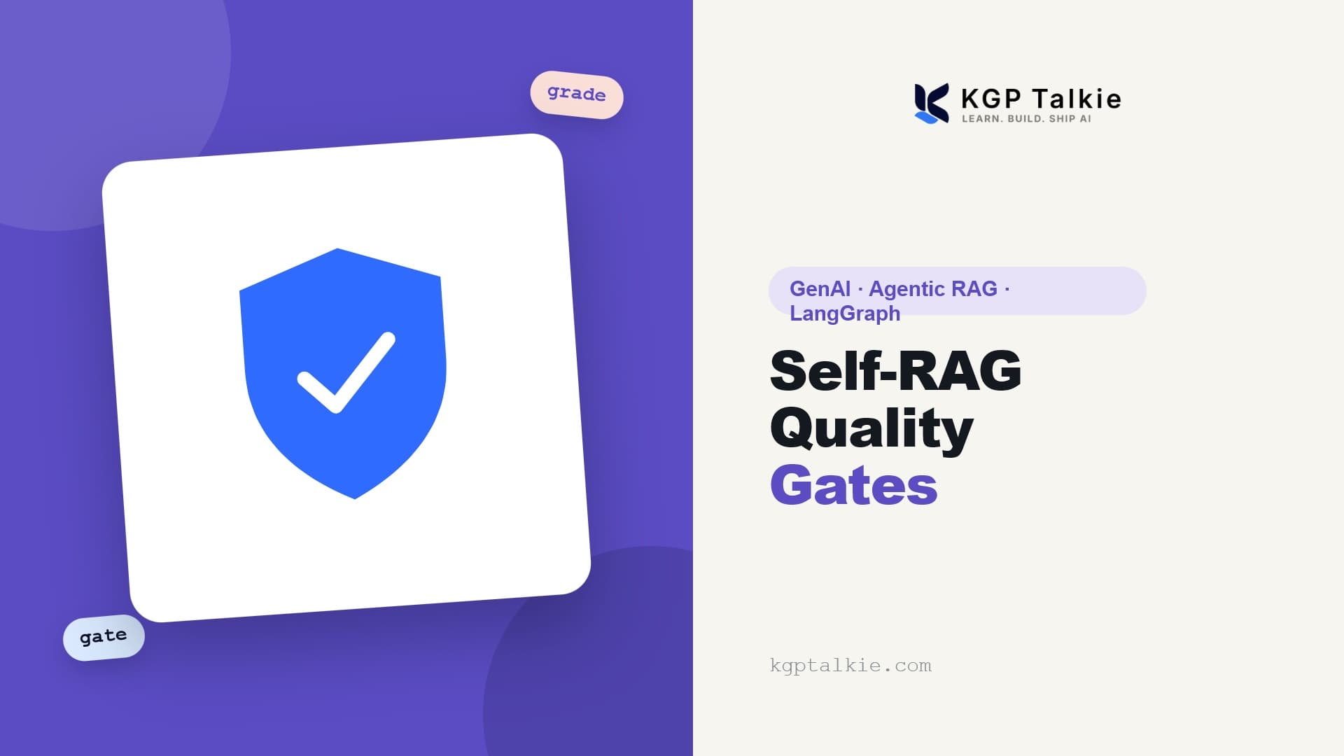 Self-RAG: Grounded Answers with Quality Gates