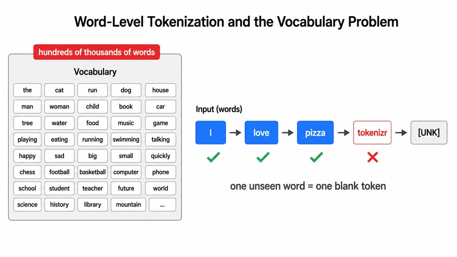 Word-Level Tokenization and the Vocabulary Problem