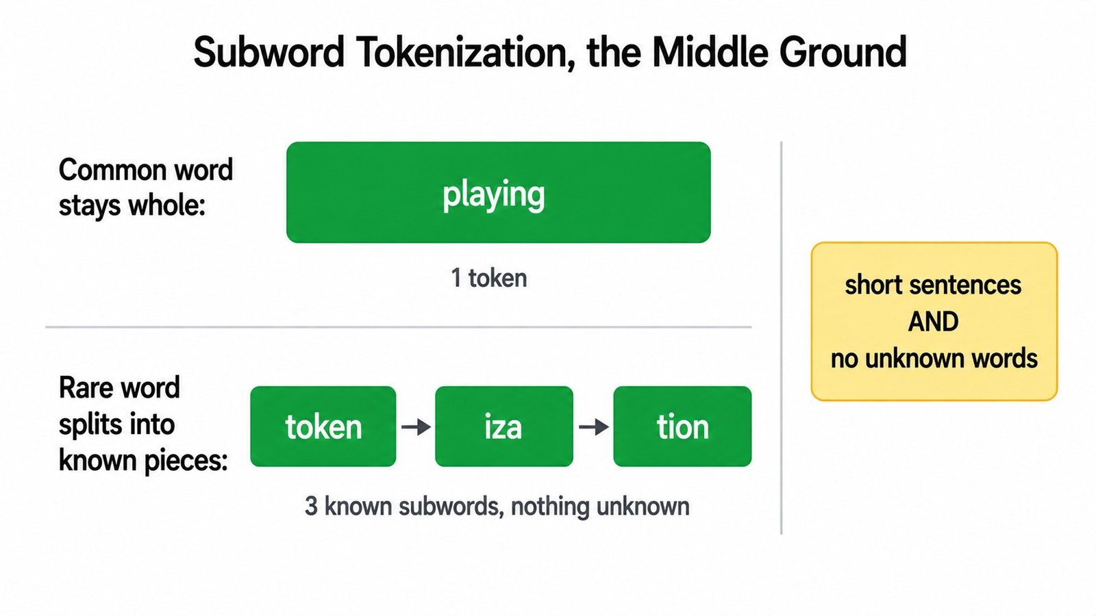 Subword Tokenization, the Middle Ground